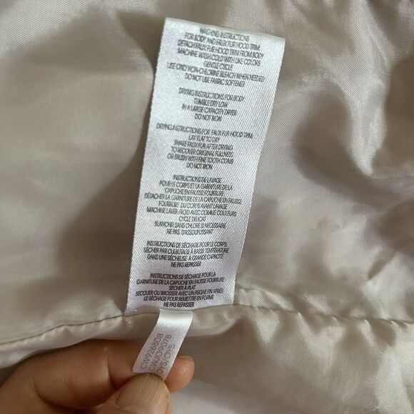 Calvin Klein Parka Coat Quilted Pale blush Pink Beige Rose Gold Size Small: - Picture 15 of 16